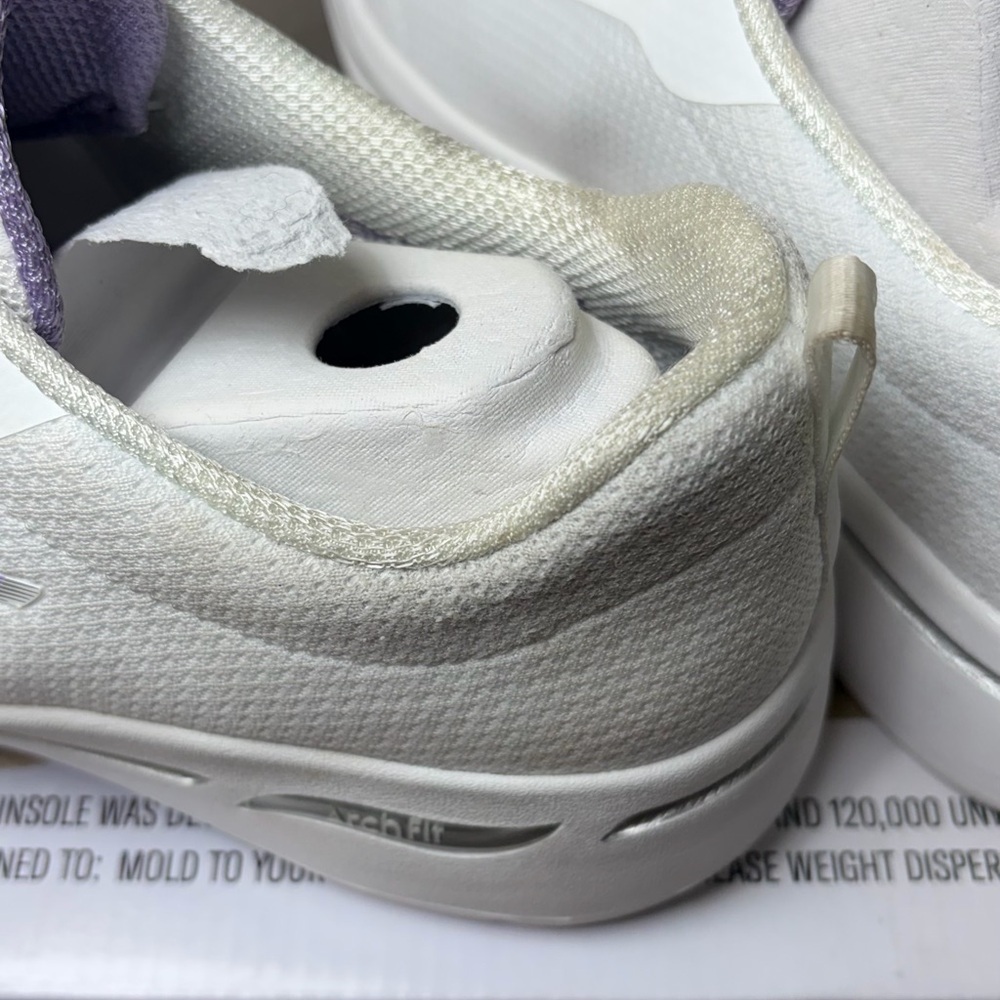 Skechers GOwalk Arch Fit Elinda White Lavender Women’s Size 10 Walking Sneakers - Picture 7 of 13